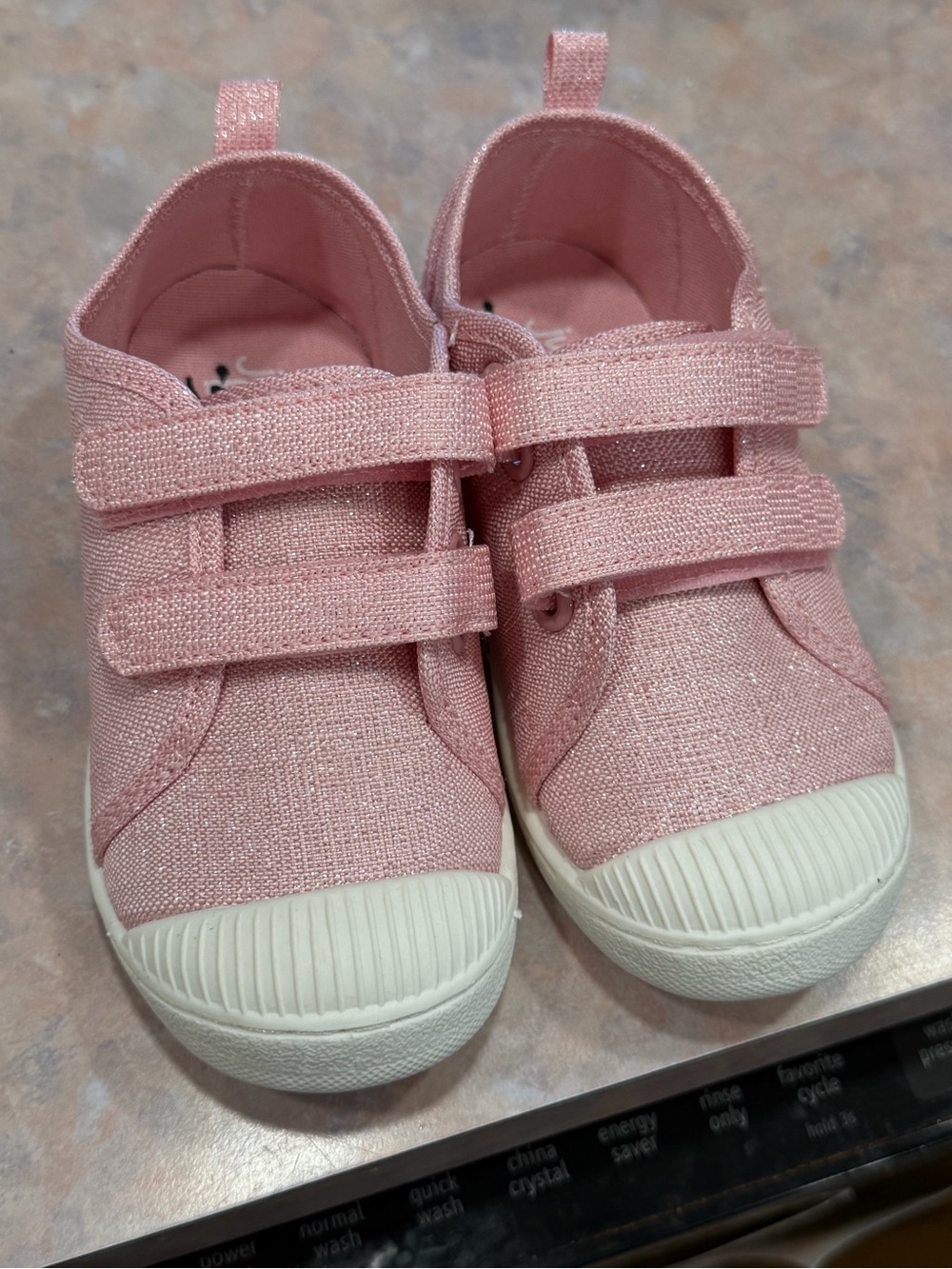 Jumping Beans Finder Toddler Sneakers Pink Sparkle Velcro Size 9